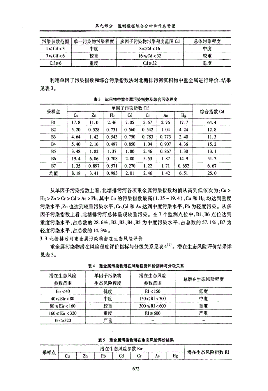 天津市北塘排污河沉积物重金属污染及生态风险性评价_第3页