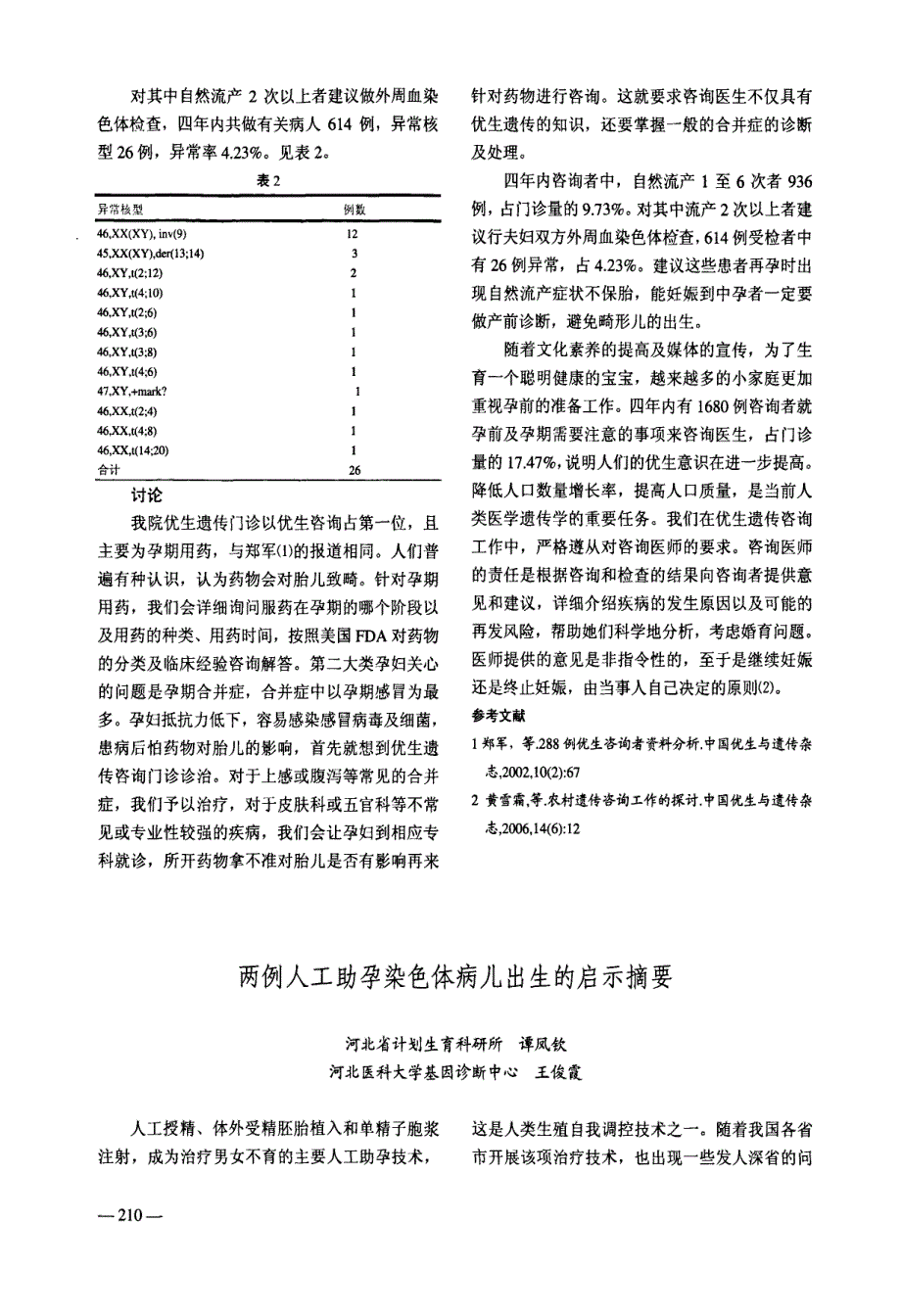 开封地区近四年优生遗传咨询门诊资料回顾分析_第2页