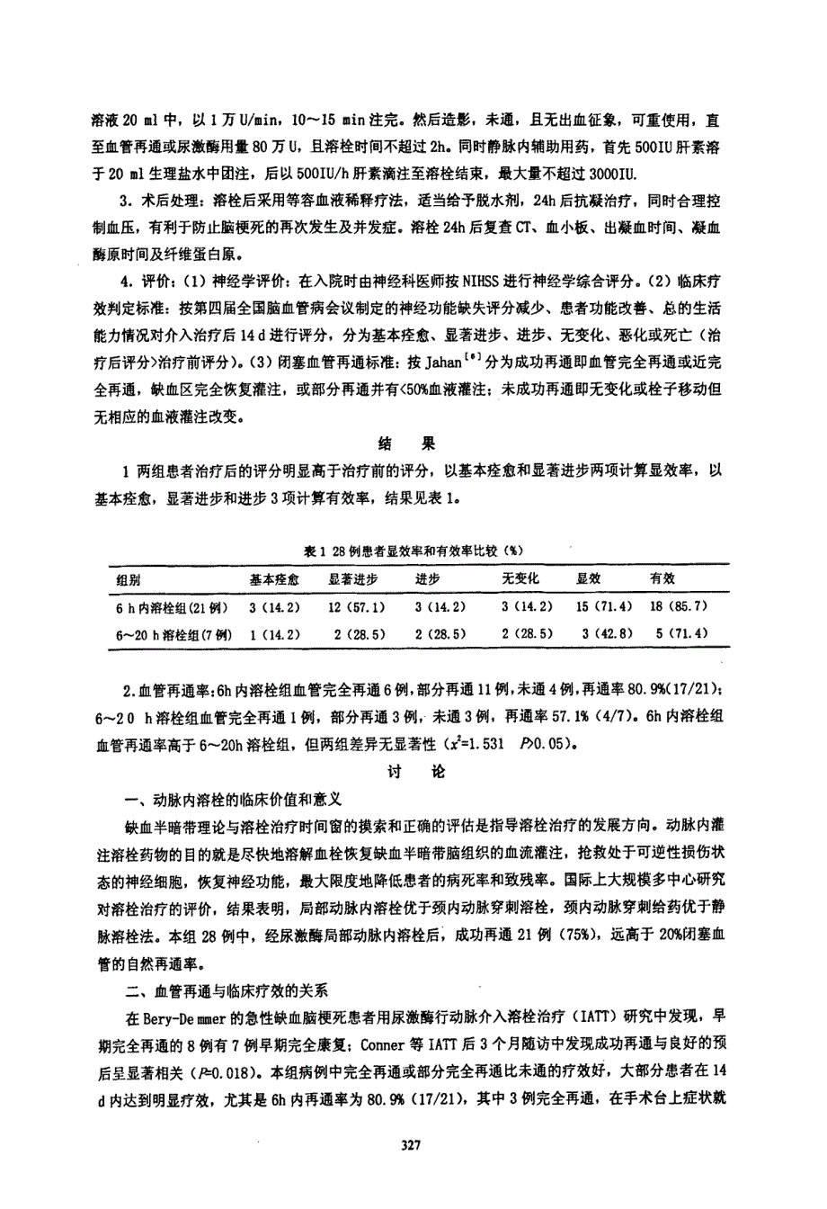 急性脑梗死动脉溶栓治疗不同时间窗的临床疗效分析_第2页