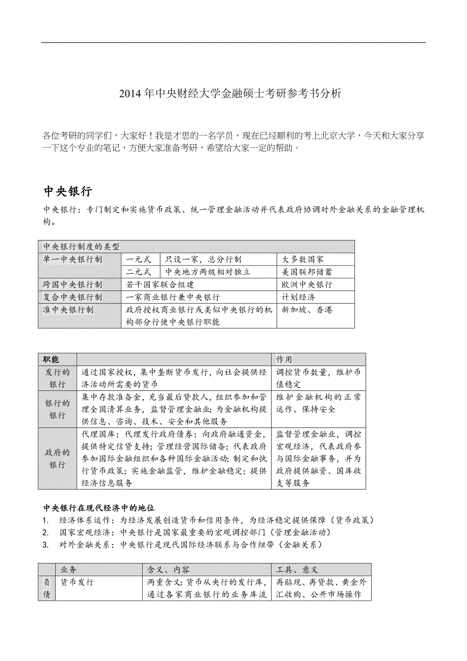 2014年中央财经大学金融硕士考研参考书分析_第1页