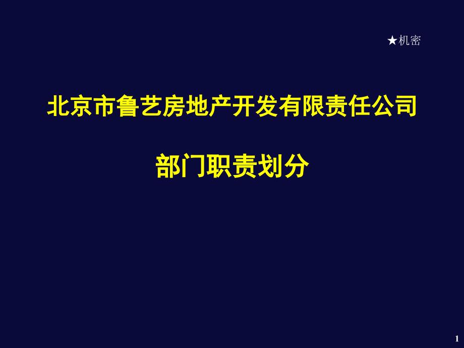 鲁艺房地产开发公司部门职责划分_第1页