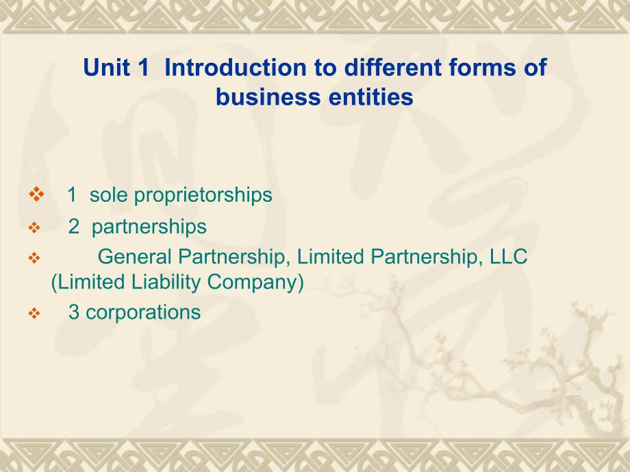 国际商法公司法Unit+1+different+organizations_第1页