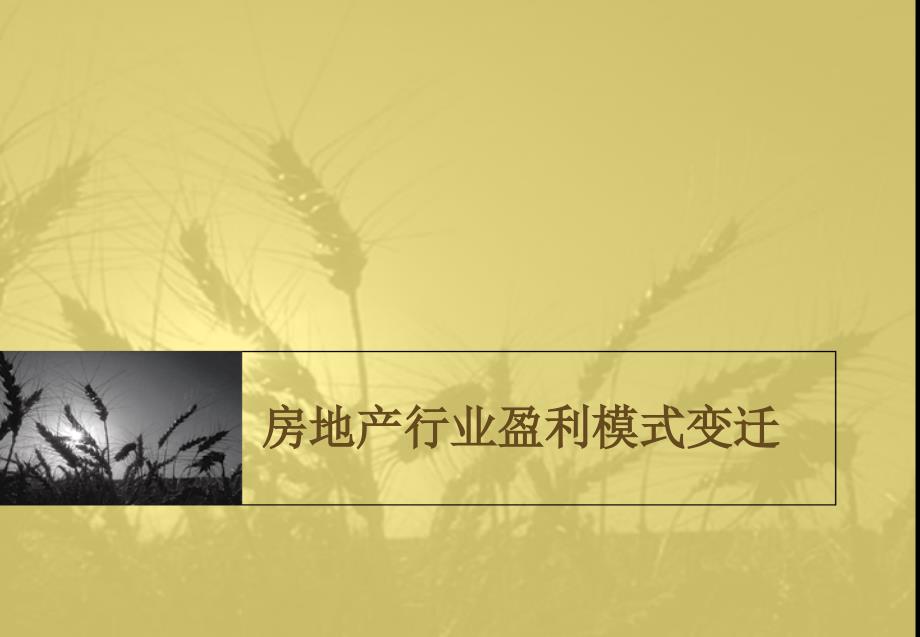 房地产行业盈利模式变迁ppt培训课件_第1页