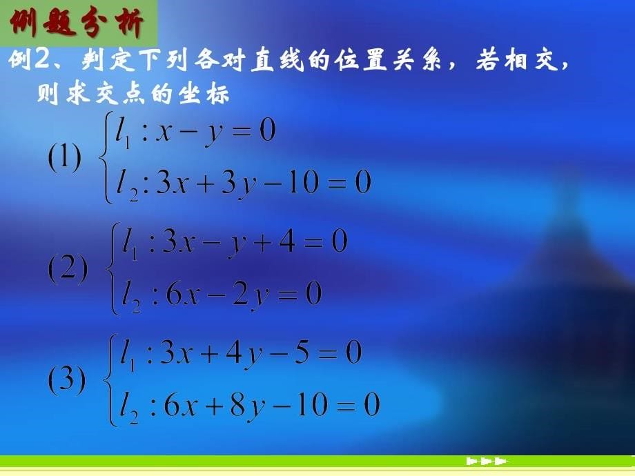 高中数学（必修2）3.3.1《两直线的交点坐标》课件2（新人教a版必修2）_第5页