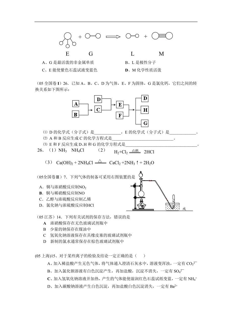 近六年高考化学试题汇编(2000~2005)_第5页