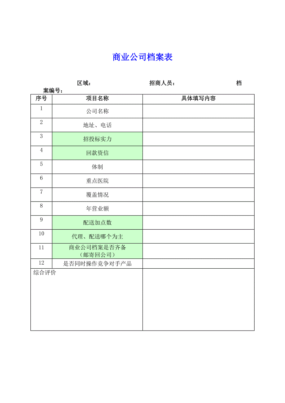 销售经理信息收集表格_第4页