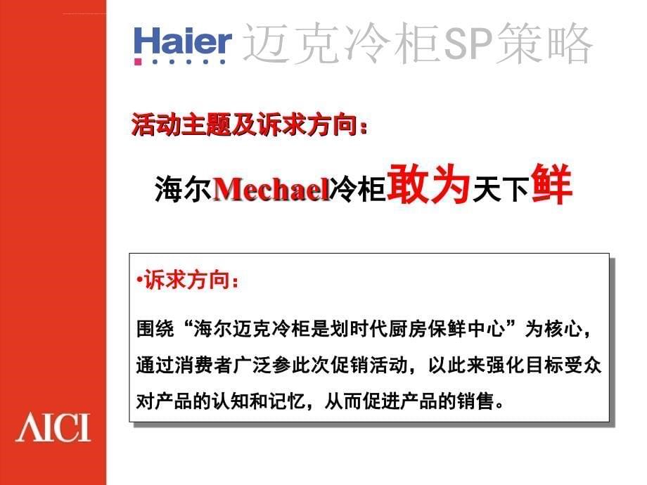 海尔迈克冷柜促销活动策略ppt培训课件_第5页