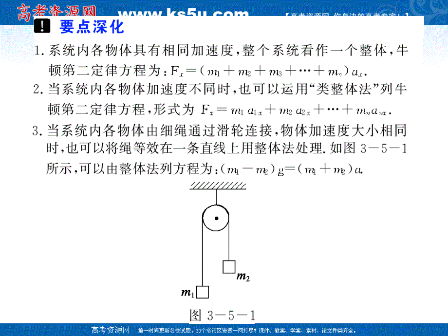 2010届高考物理第一轮复习课件：第3章牛顿运动定律第5课时整体法和隔离法解决连接体问题_第2页