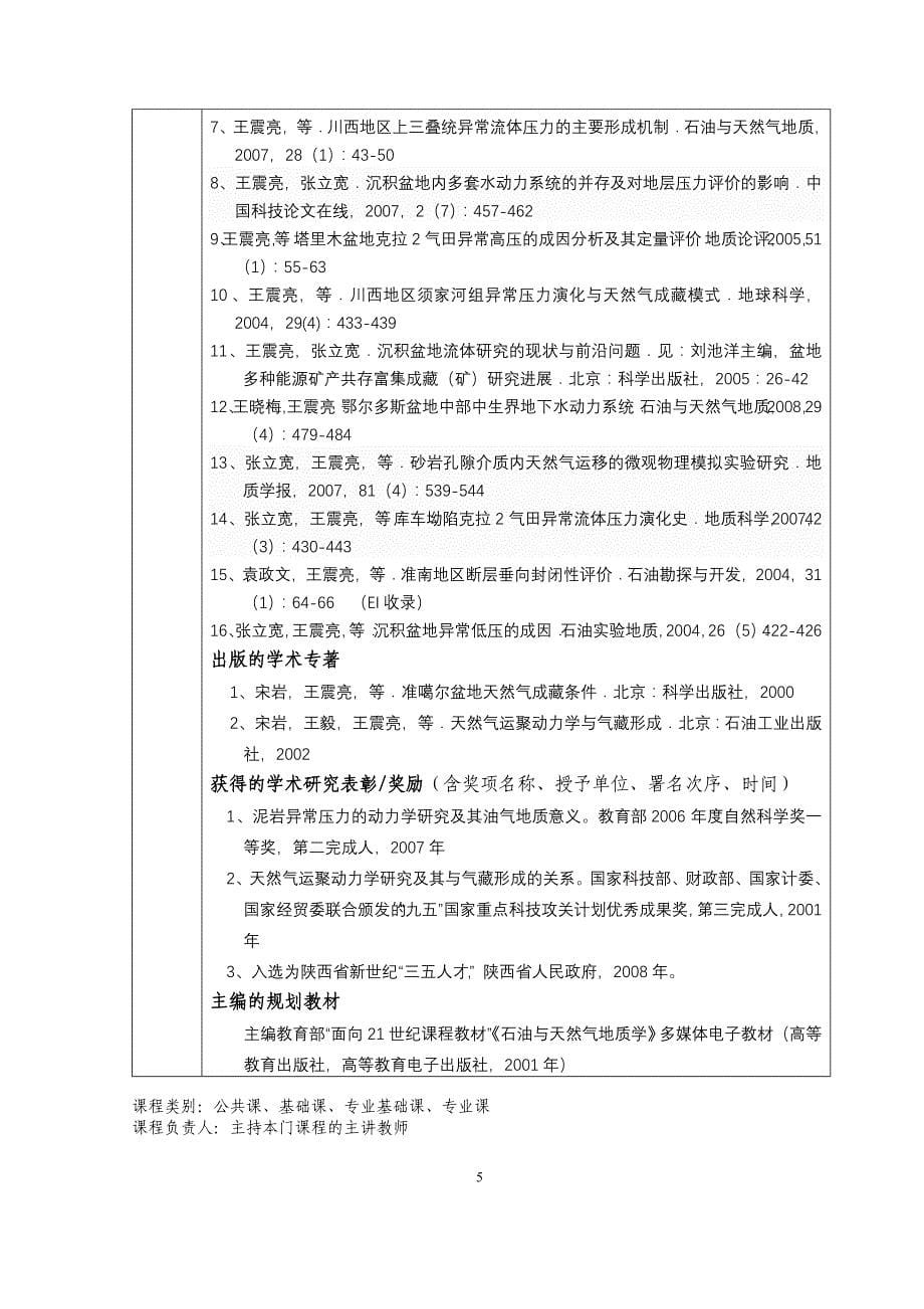 2009年度陕西省级精品课程申报表_第5页