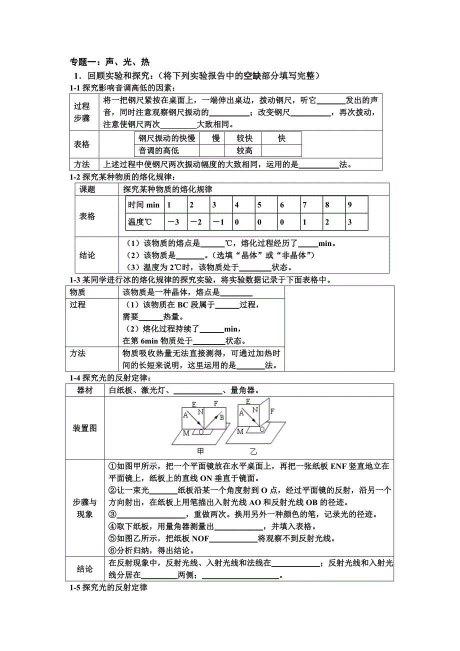 2012中考专题一声光热_第1页