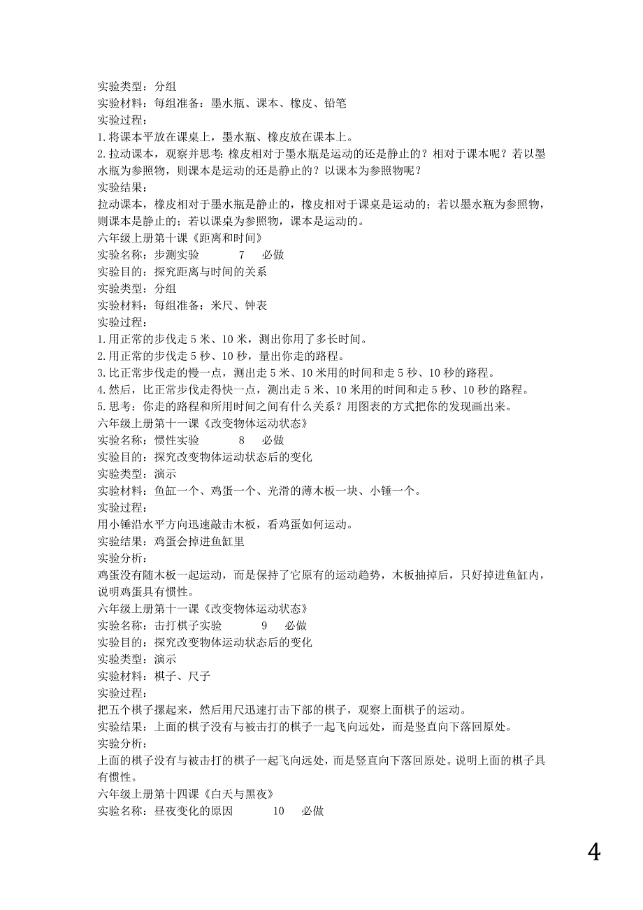 六年级科学上册实验备课_第4页