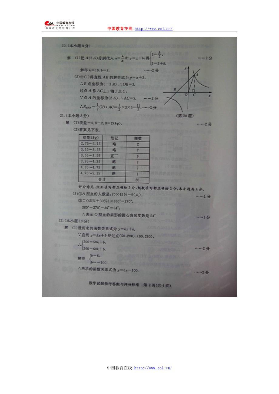 2014浙江湖州中考数学答案_第2页