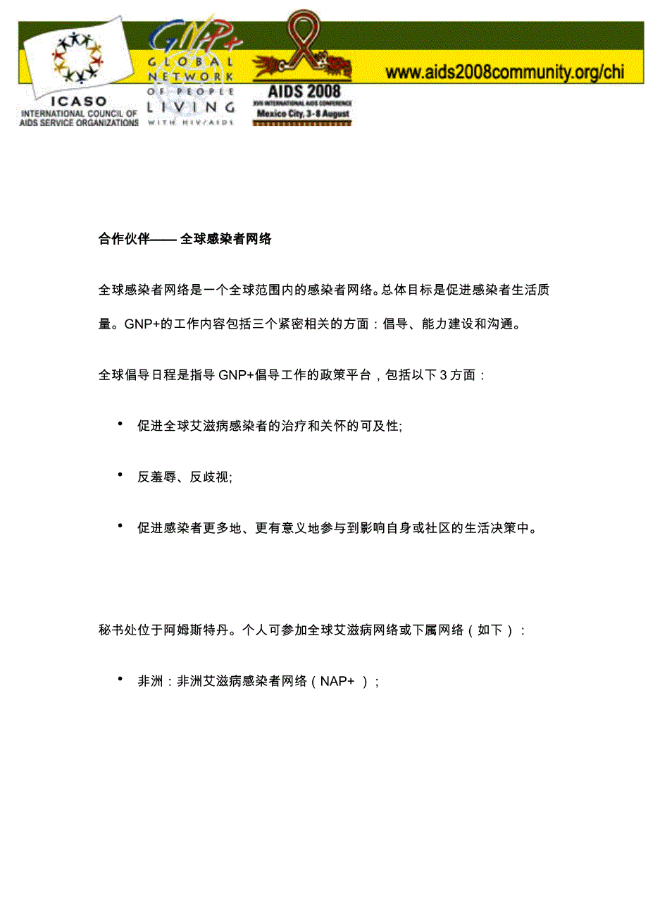 合作伙伴——全球感染者网络_第1页