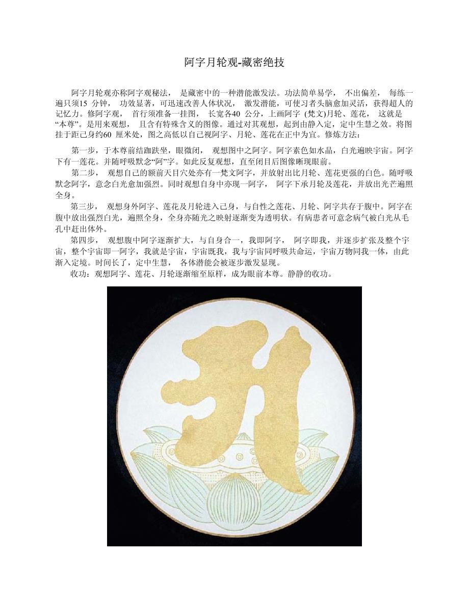 阿字月轮观-藏密绝技_第1页