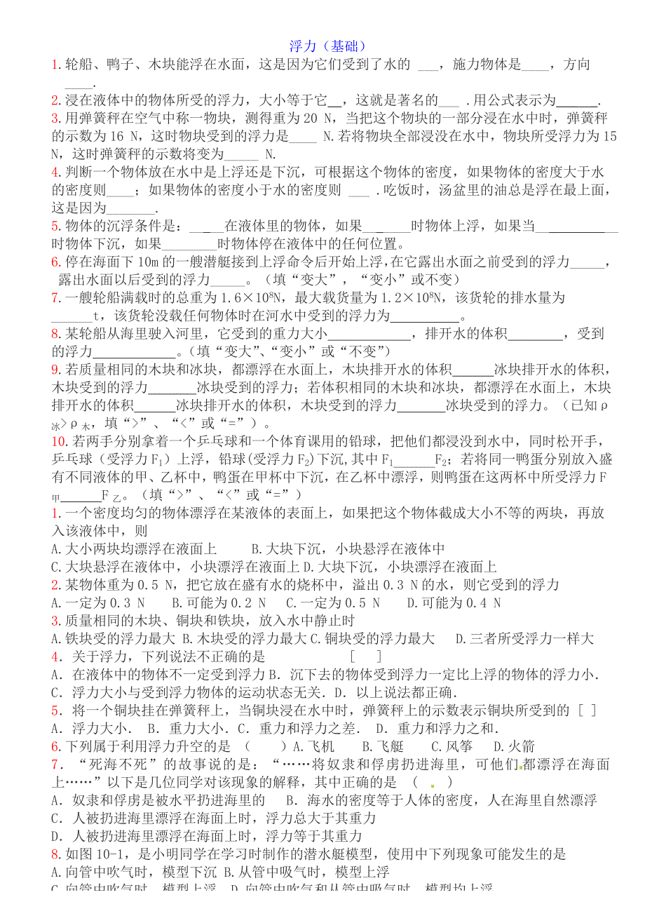 笔记(浮力(基础))_第1页