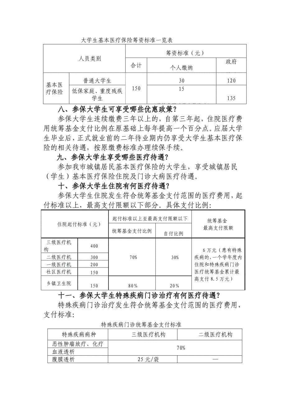 大学生基本医疗保险手册_第5页