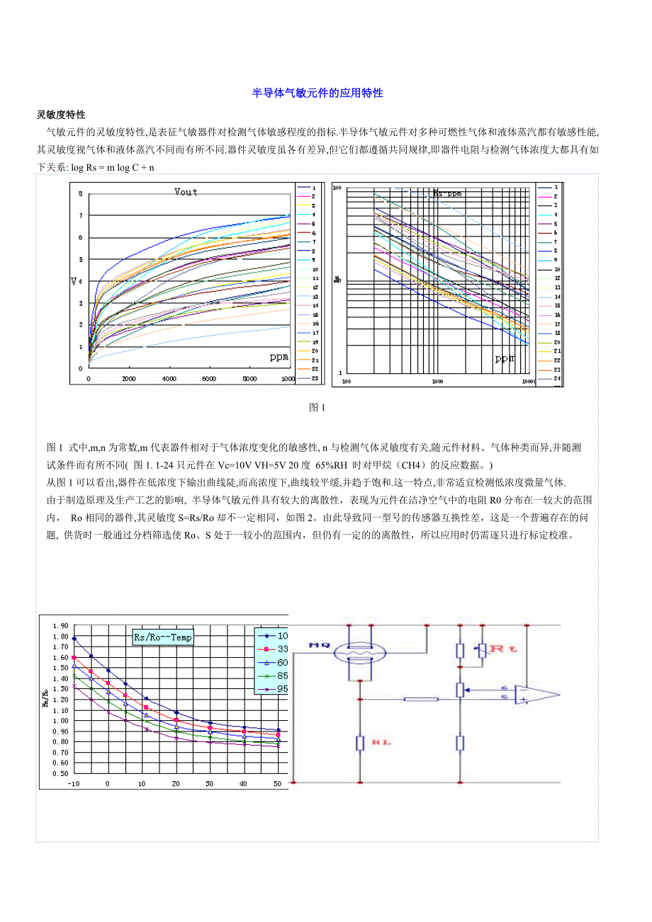 半导体气敏元件的应用特性_第1页