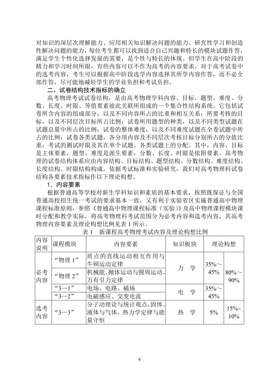 新课程下高考物理质量评价标准及试卷结构技术指标构想(漆应阶)_第4页