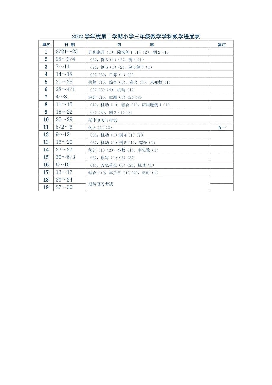 三年级数学第二学期课时目标_第5页