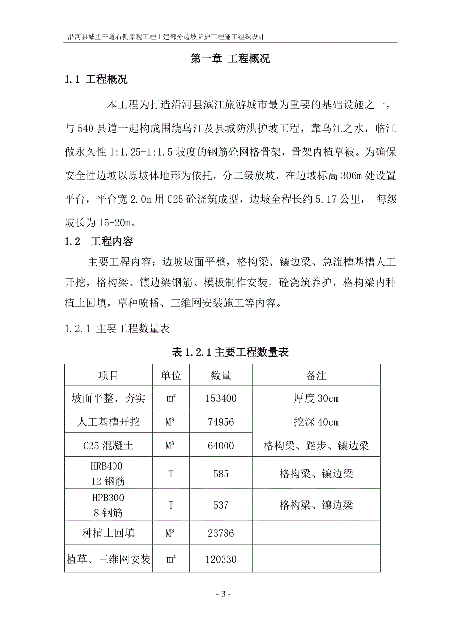 县城主干道右侧景观工程土建部分边坡防护工程施工组织设计_第3页