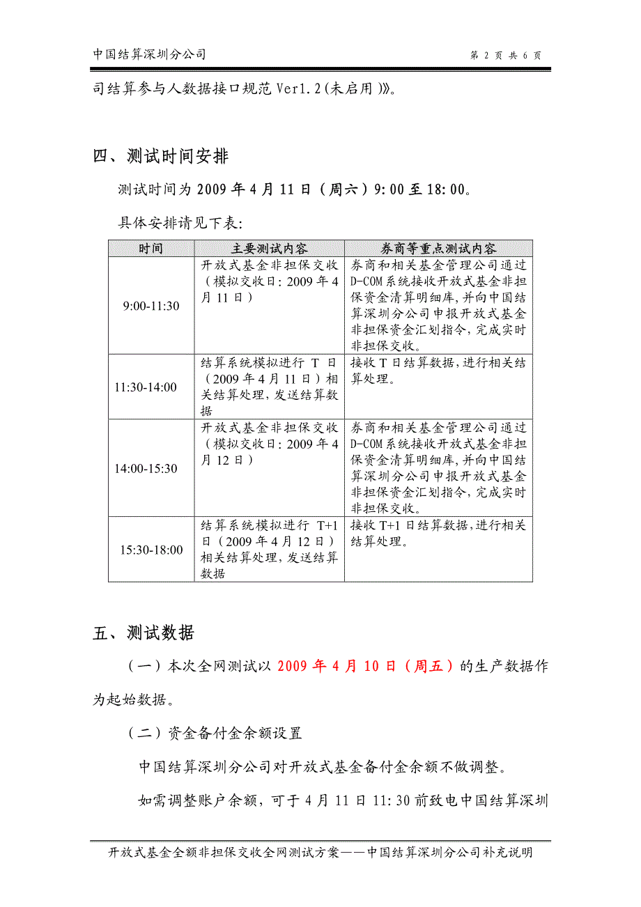 开放式基金全额非担保交收全网测试方案_第2页