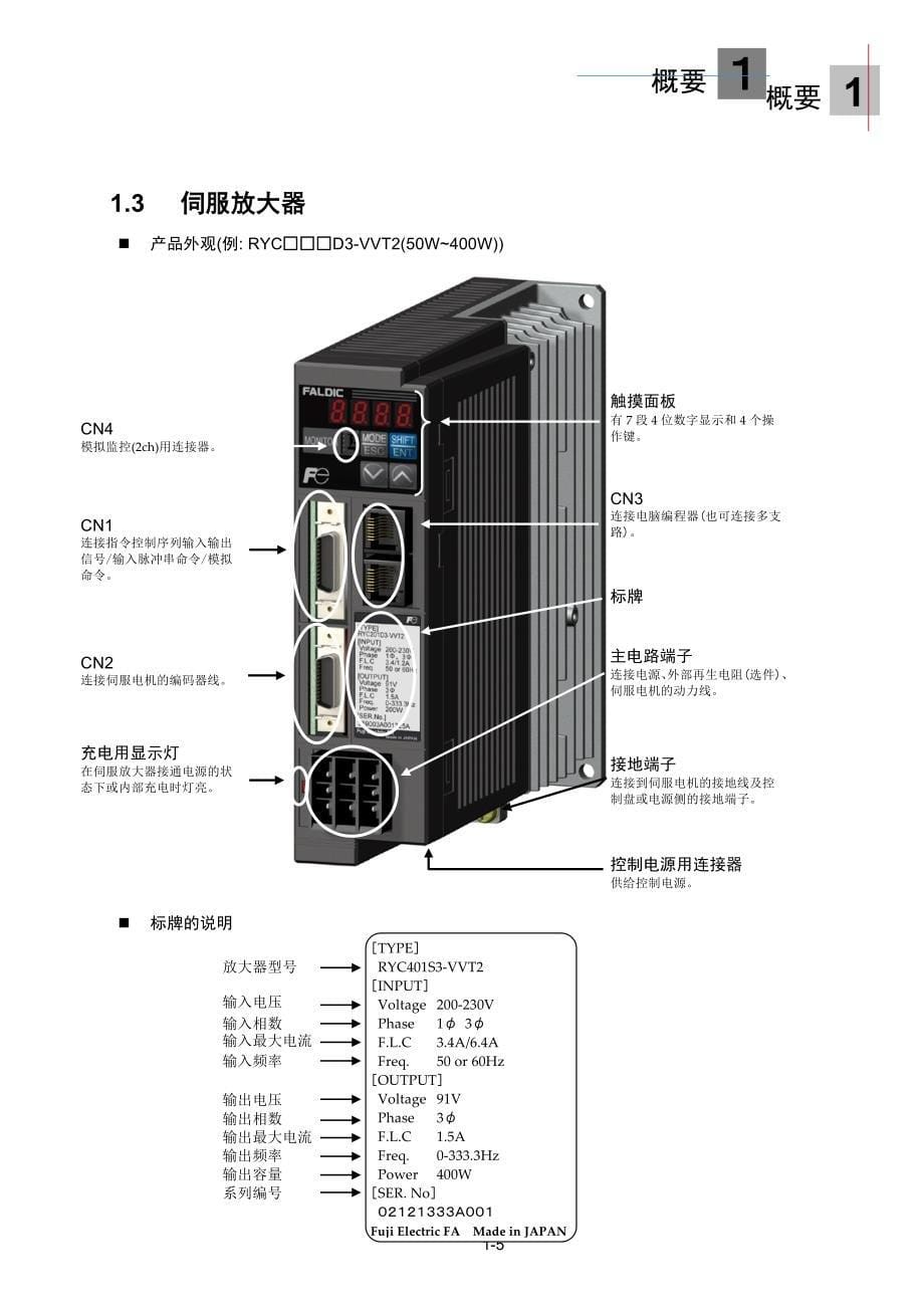 富士ac伺服系统faldic-w系列用户手册概要_第5页