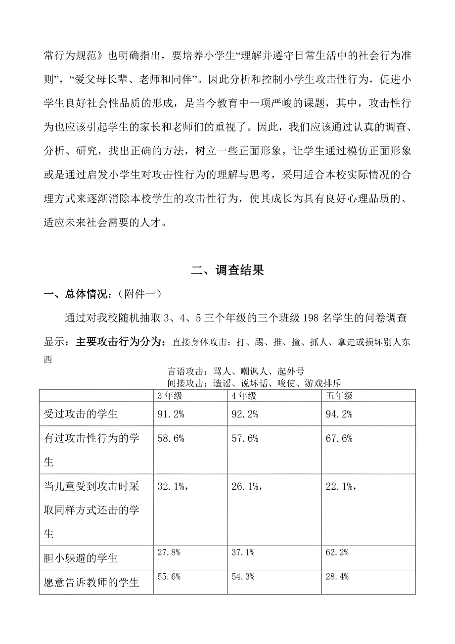 小学生攻击性行为的调查报告_第3页