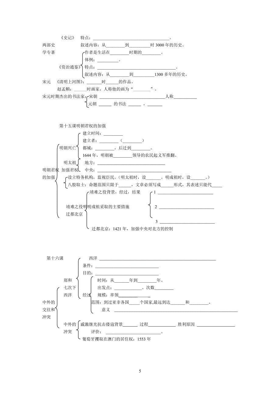 初中中国历史(七年级下)期末复习中_第5页