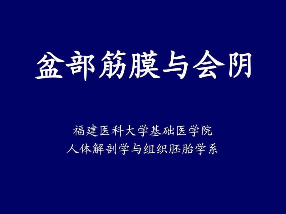 盆筋膜与会阴ppt培训课件_第1页