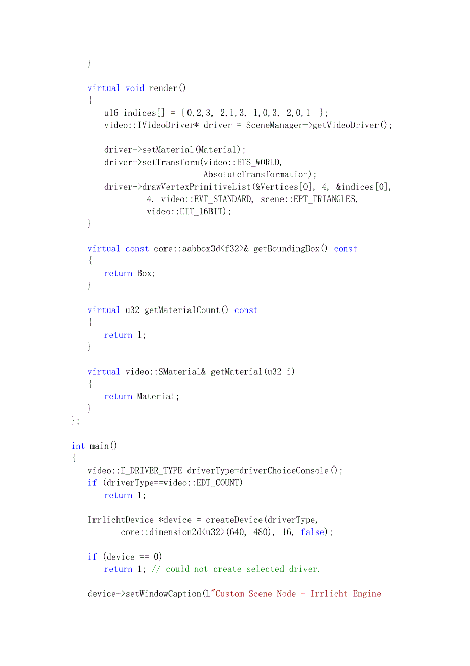 开源3d游戏引擎irrlicht(鬼火)example讲解——customscenenode_第3页