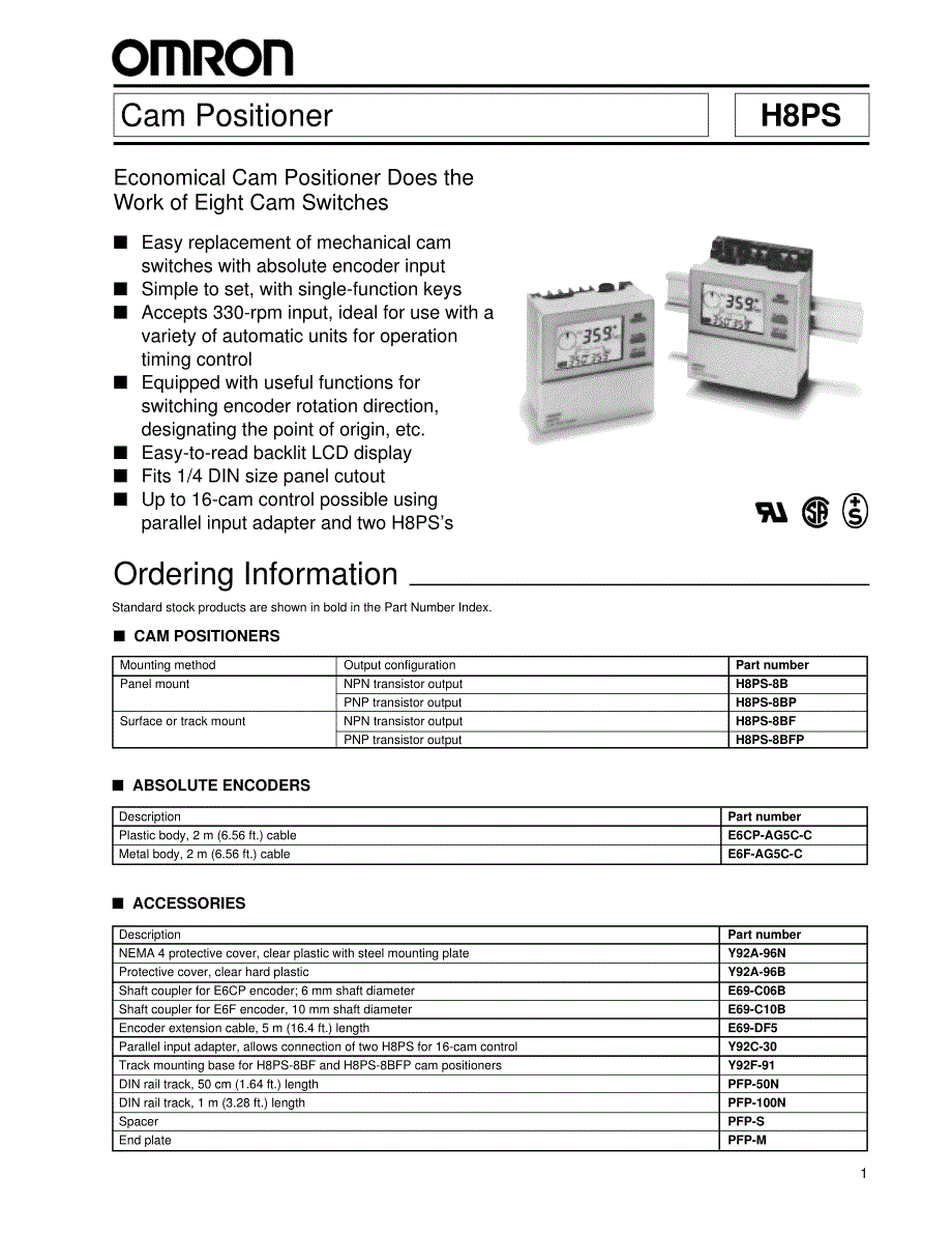 欧姆龙plch8ps凸轮定位器选型资料(英文)_第1页