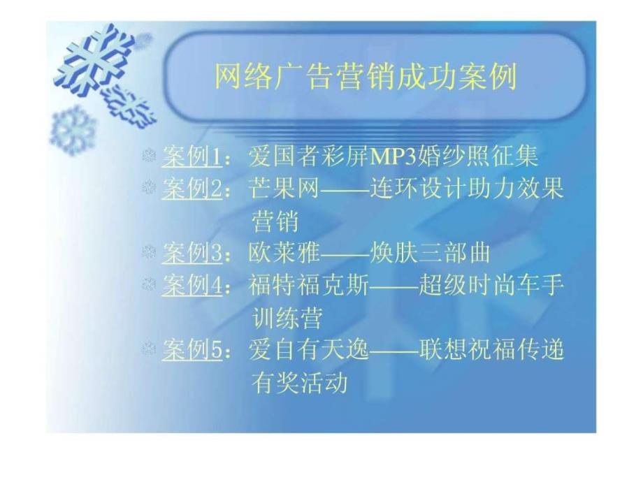 网络广告营销成功案例介绍ppt培训课件_第1页