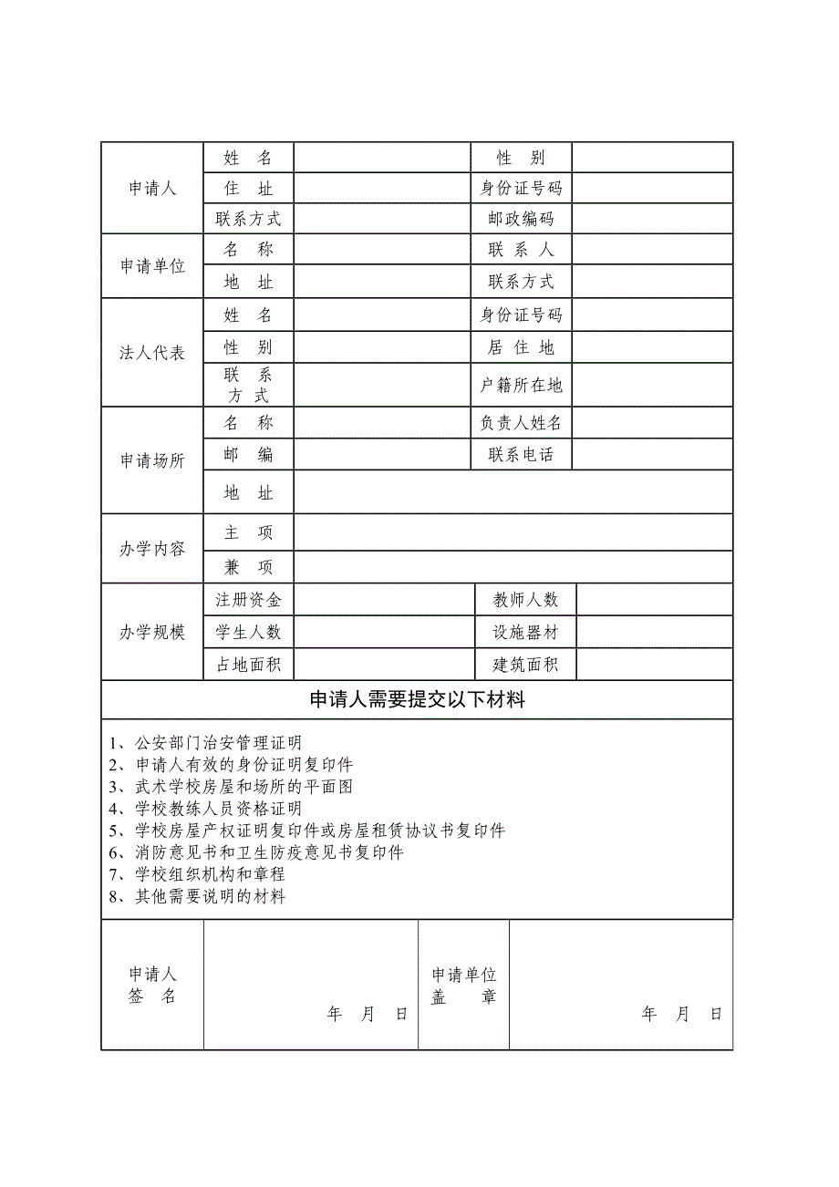 高淳县开办武术学校审批申请书_第3页