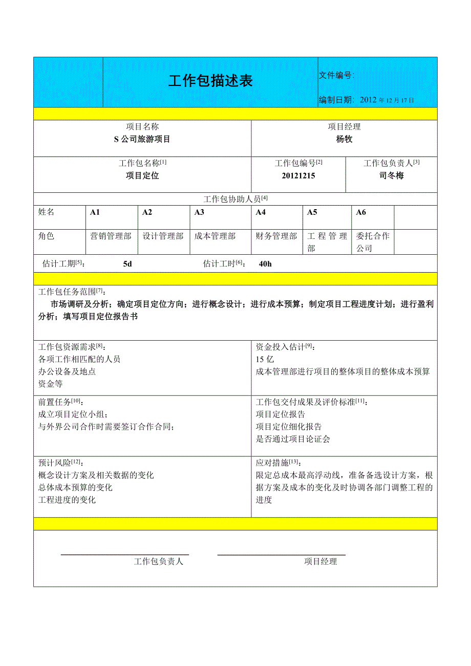 作业-工作包描述表(公共)_第1页