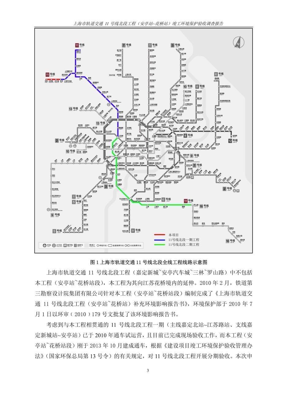 上海市轨道交通11号线北段工程（安亭站~花桥站）竣工环境保护验收调查报告_第5页