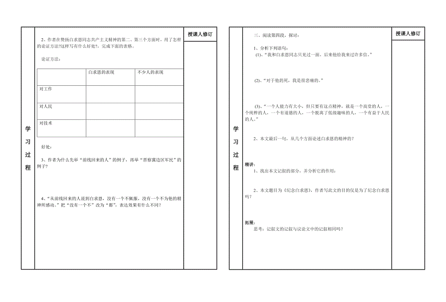 龙凤中学课堂教学学案(试行)八年级语文下册_第2页