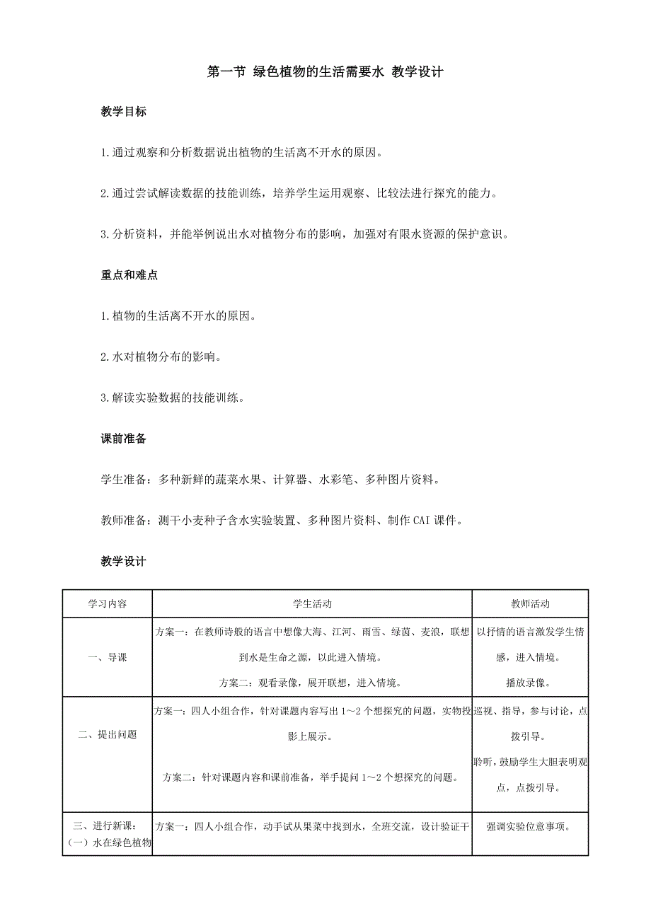 绿色植物的生活需要水(1)_第1页