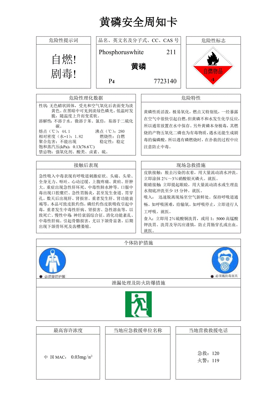 黄磷安全周知卡_第1页