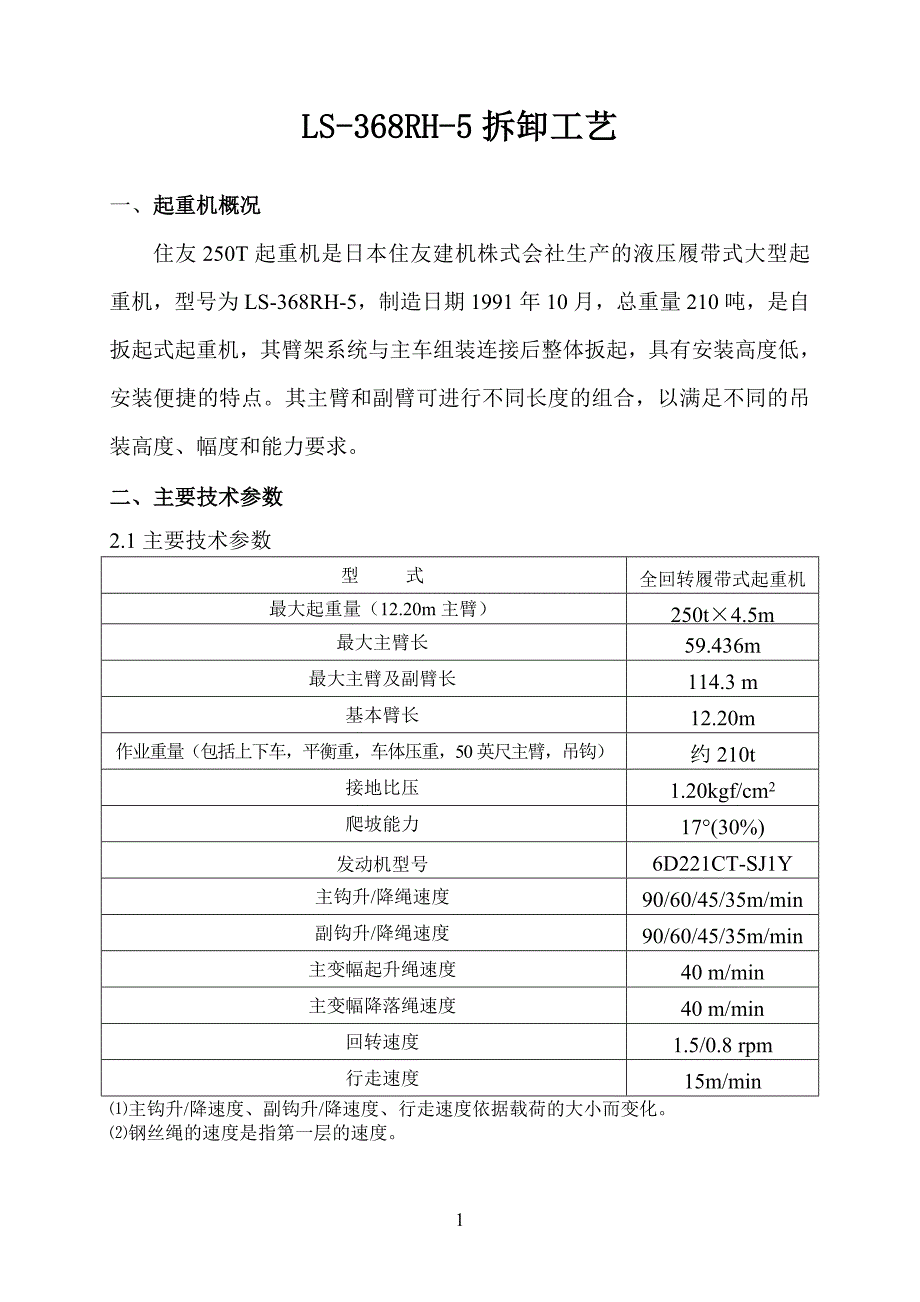 住友250拆卸工艺_第1页