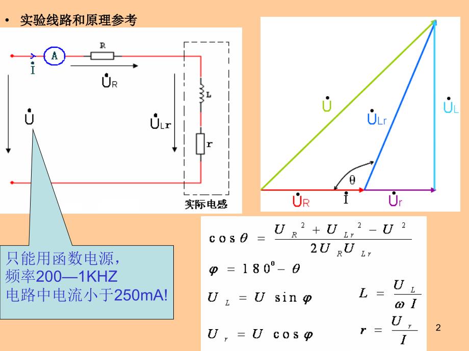 实验三__相量法测量元件参数及功率因数_第2页