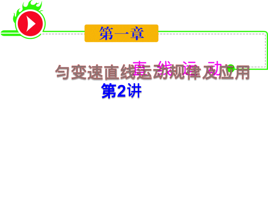 2012届湖南人教版学海导航新课标高中总复习(第1轮)物理：第1章_第2讲_匀变速直线运动规律及应用_第1页