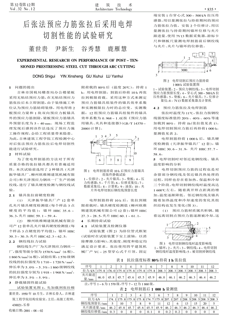 后张法预应力筋张拉后采用电焊切割性能的试验研究_第1页