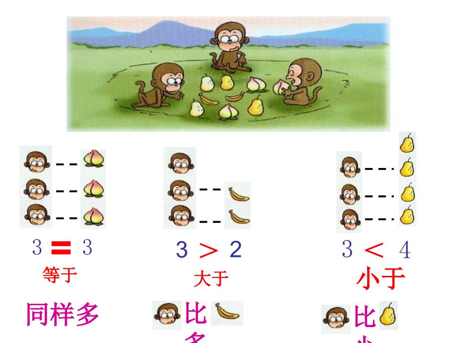 人教版一年级数学上册第三单元2、比大小_第2页