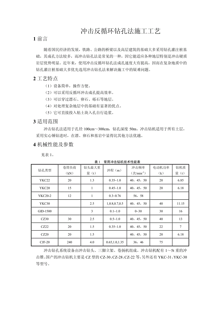 冲击钻孔法施工工艺_第1页