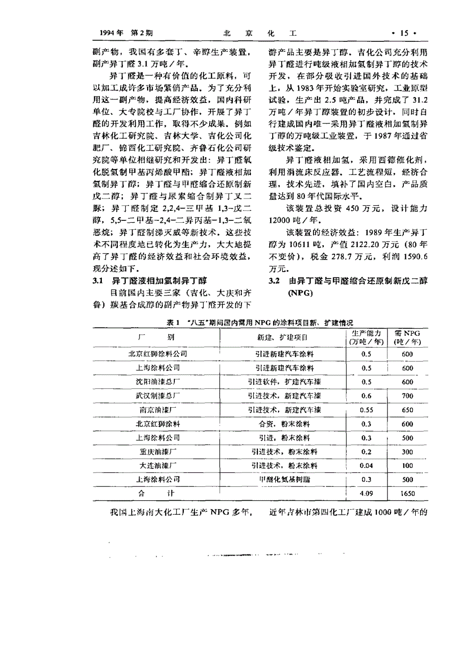 丁,辛醇装置副产品异丁醛的开发与市场_第4页