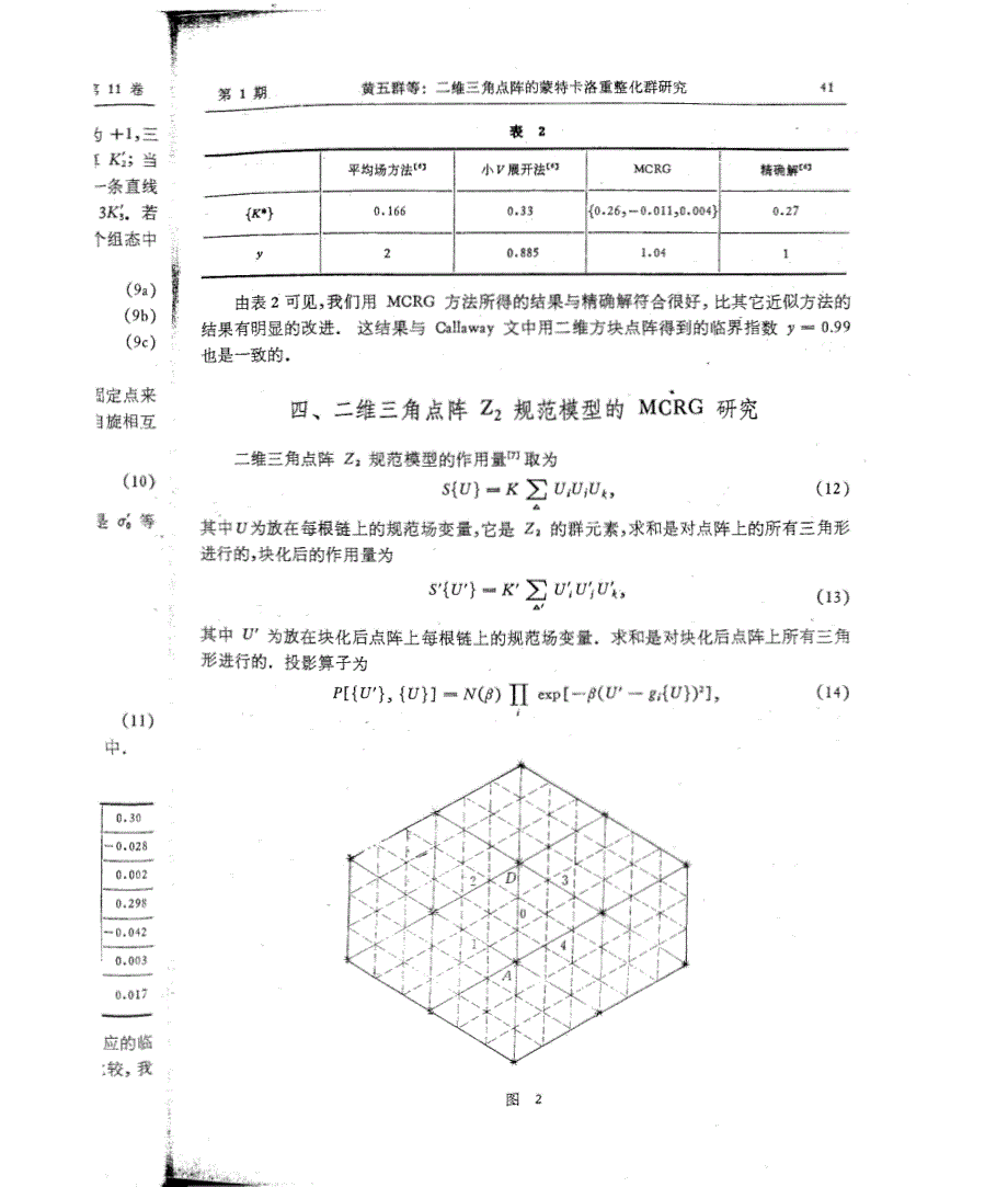二维三角点阵的蒙特卡洛重整化群研究_第4页