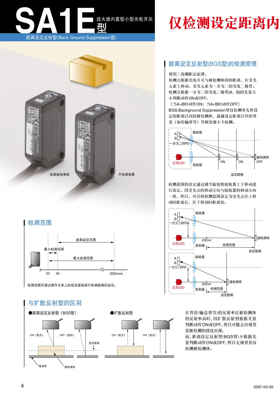 日本和泉电气sa1e小型光电开关选型手册_第4页
