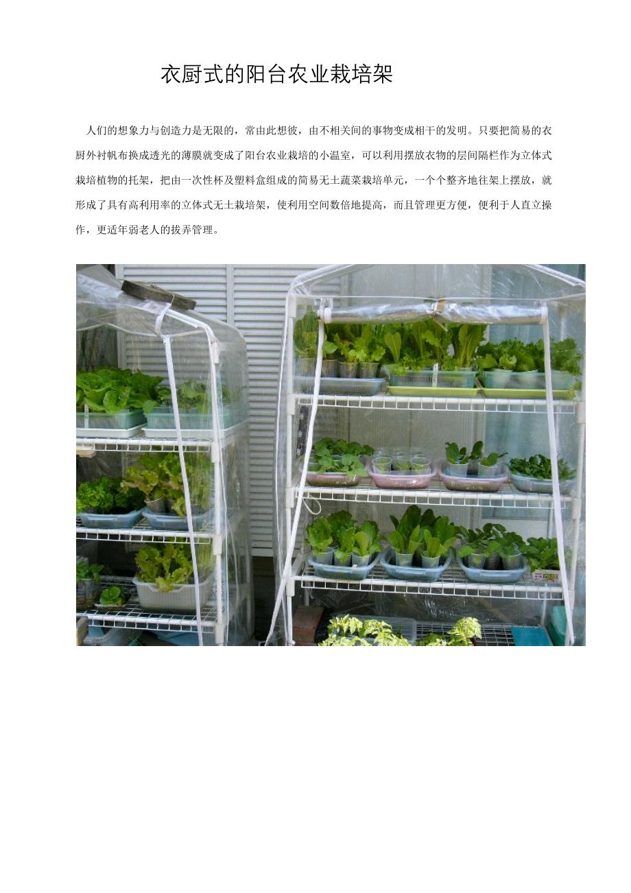 衣厨式的阳台农业栽培架_第1页