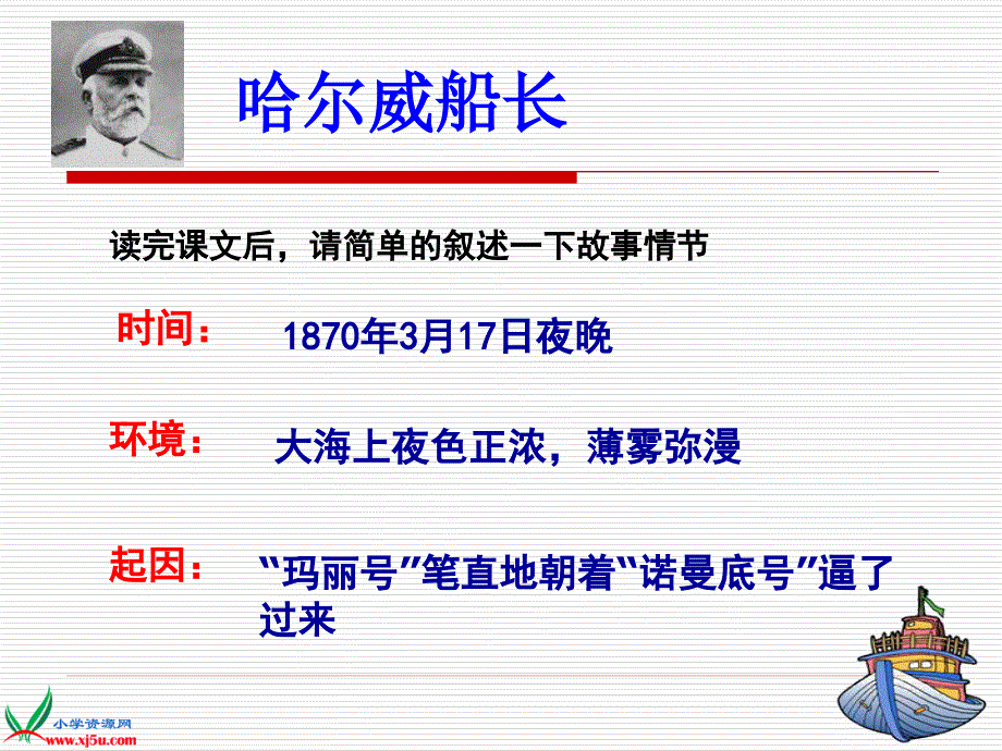 教科版四年级语文上册课件哈尔威船长1_第3页