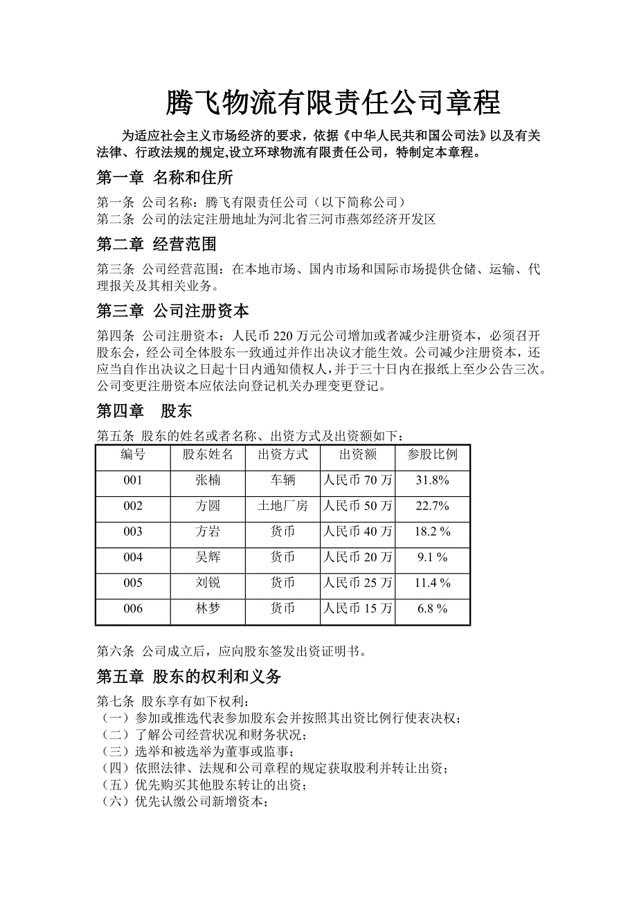 腾飞物流有限责任公司_第1页